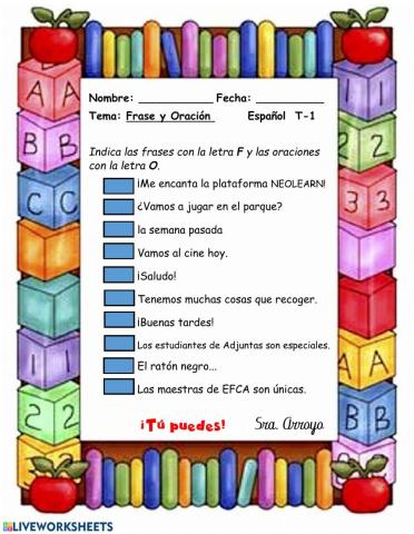 La frase y la oración