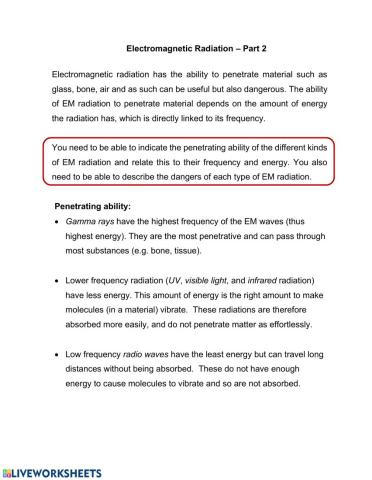 Electromagnetic radiation 2