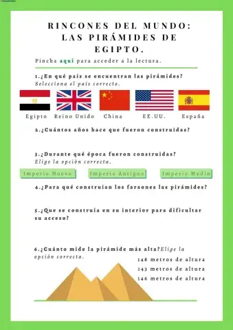 Comprensión lectora. Las pirámides de Egipto.