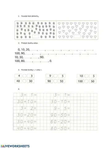 Skaičiavimas iki 100