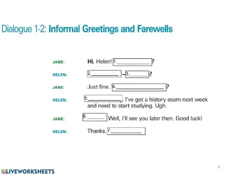 Informal greetings and farewells