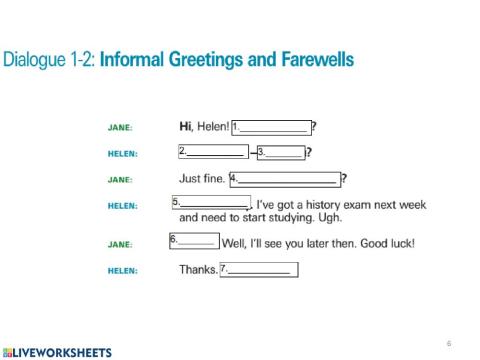 Informal greetings and farewells