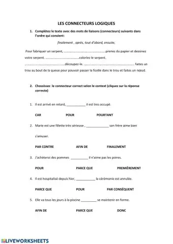 Les connecteurs logiques