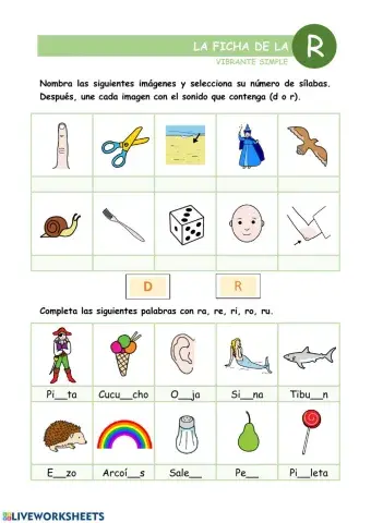 Ficha de la r vibrante simple
