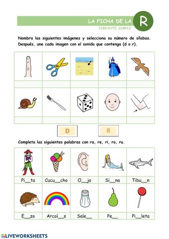 Ficha de la r vibrante simple