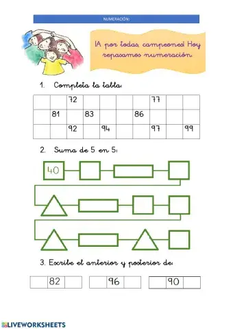 27 abril: Numeración hasta 99