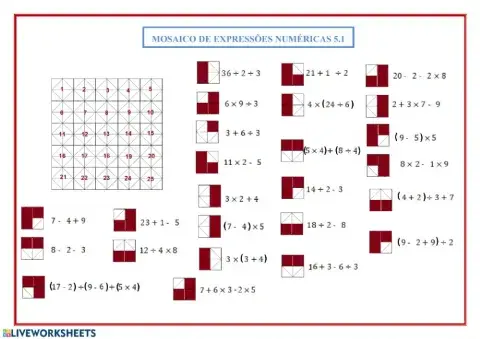 Mosaico de expressões numericas 5