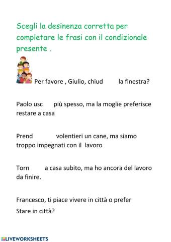 Uso del condizionale