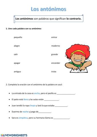 Los antónimos
