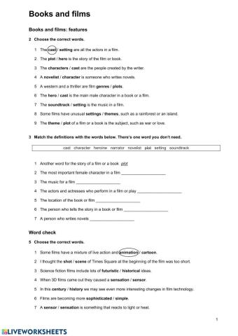 Books and films: features