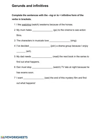 Gerunds and infinitives