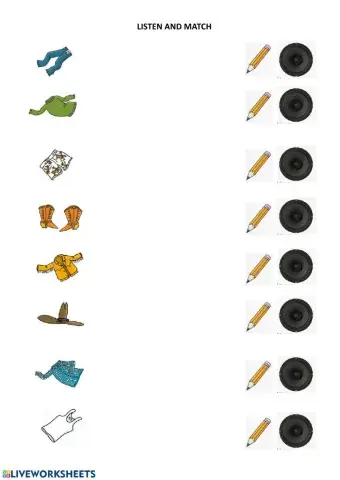 5 clothes - listen and match