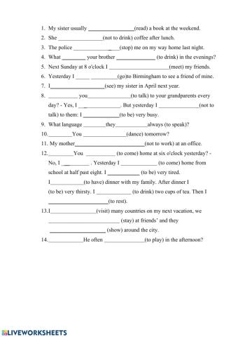 Present simple-past simple-be going to