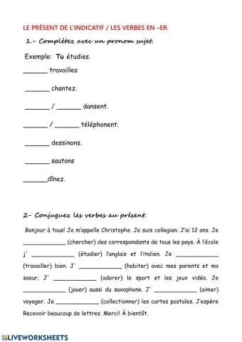 Verbes -er