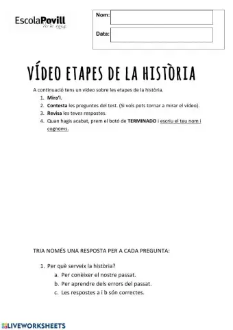 Etapes història primària