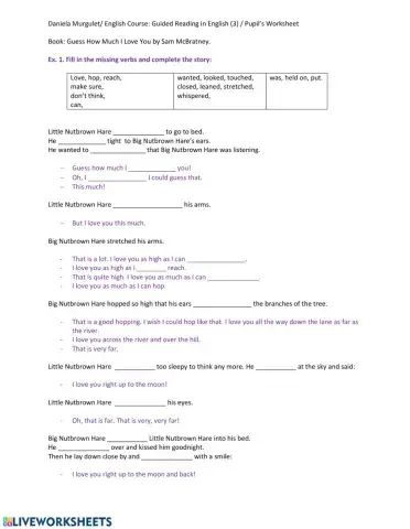 Guided Reading: Guess How Much I Love You