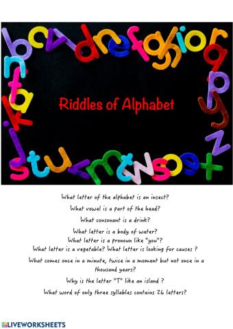 Riddles of alphabet