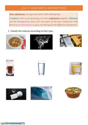 Substances and mixtures