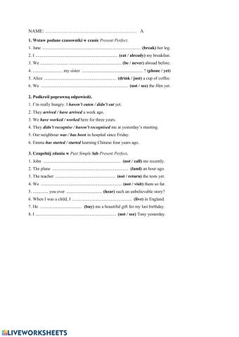 Present Perfect vs Past Simple