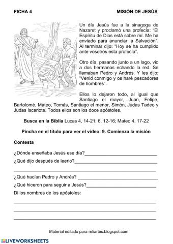 Nuevo Testamento: 4. Misión de Jesús