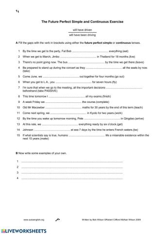 Future Perfect Simple VS Progressive