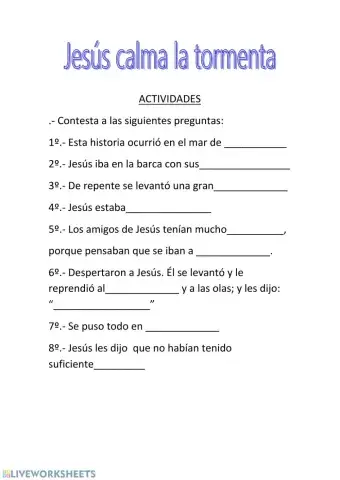 Jesús calma la tormenta