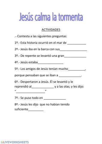 Jesús calma la tormenta