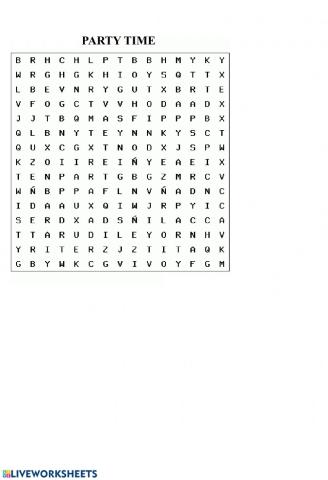 Vocabulario - Party time