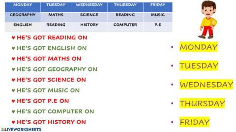 School timetable
