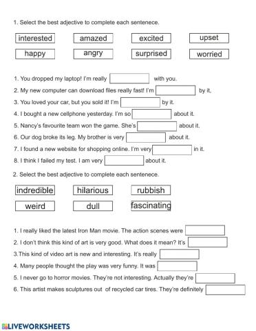 Vocabulary: Adjectives