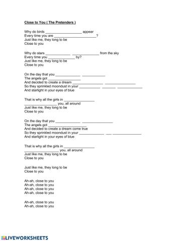 Song Worksheet