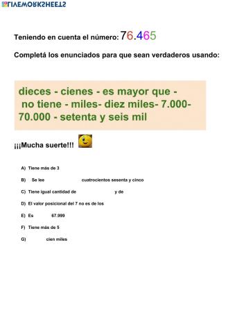 Ficha de numeración