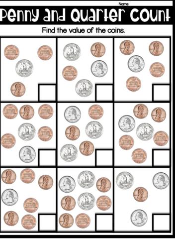 Quarters and pennies