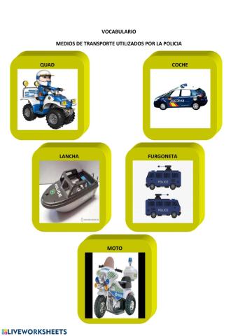 vocabulario transporte policia