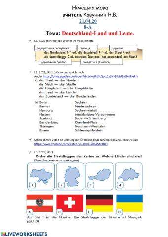 Deutschland - and und Leute