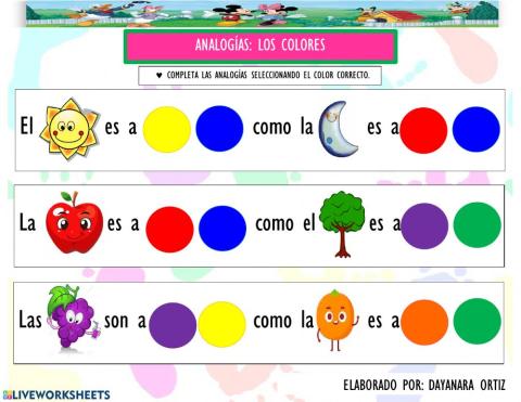 Analogías: Colores