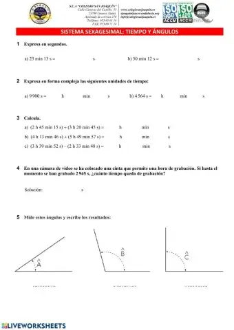 Repaso sistema sexagesimal: tiempo y ángulos