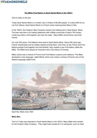 The Metis in Ontario in the 1820's