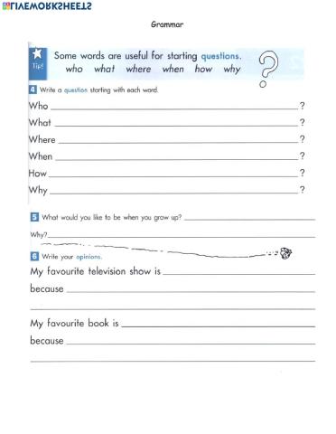 Grammar questions page 11 April 20