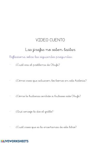 Reflexión -Las jirafas no saben bailar-