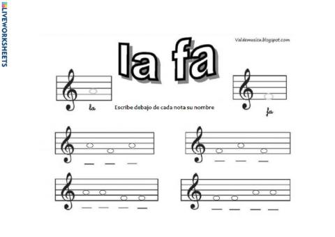 Notas fa y la
