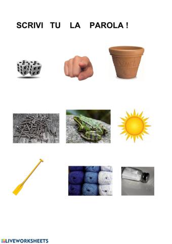 Scrittura di parole CVCV 2