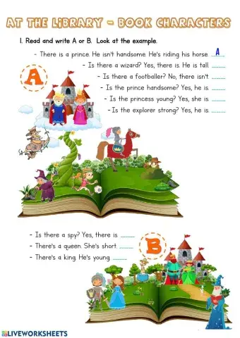 At the Library-Book characters