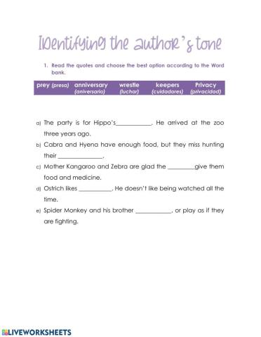 Author's tone exercise