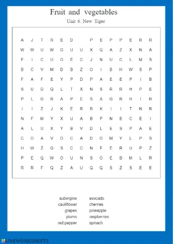 Fruit and Vegetables. New Tiger 5