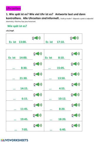 Uhrzeiten