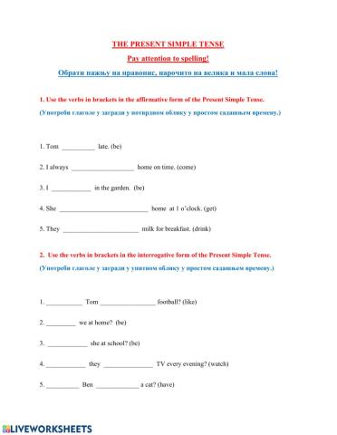 The Present Simple Tense