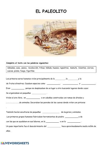 EL paleolito comprensión