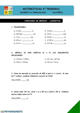 Unidades de medida - longitud