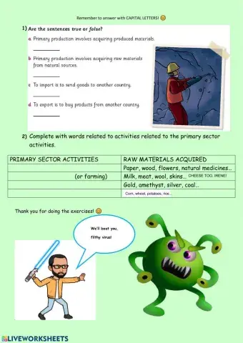 Primary sector activities